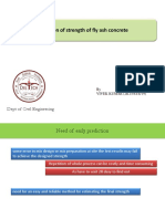 Prediction of Strength of Fly Ash Concrete: Dept of Civil Engineering