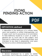 Rule 23 Depositions Pending Action