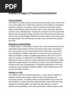 Erickson's 8 Stages of Psychosocial Development: Trust Vs Mistrust