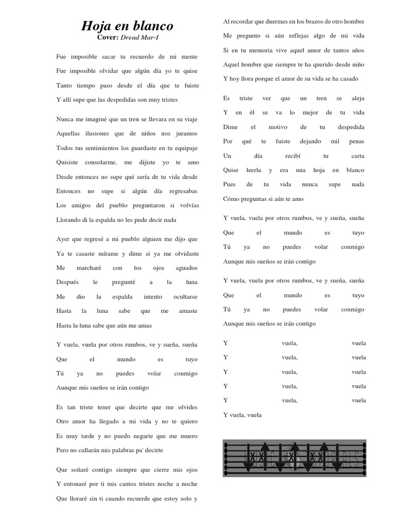 Hoja En Blanco Letra Ocio