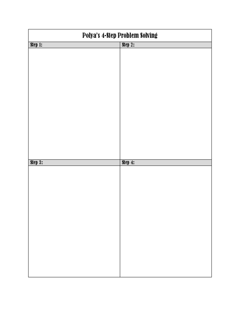 Polya's 4-Step Problem Solving Guide | PDF