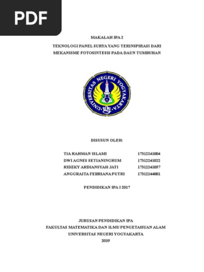 Makalah Ipa 2 Teknologi Panel Surya Kelompok 4docx