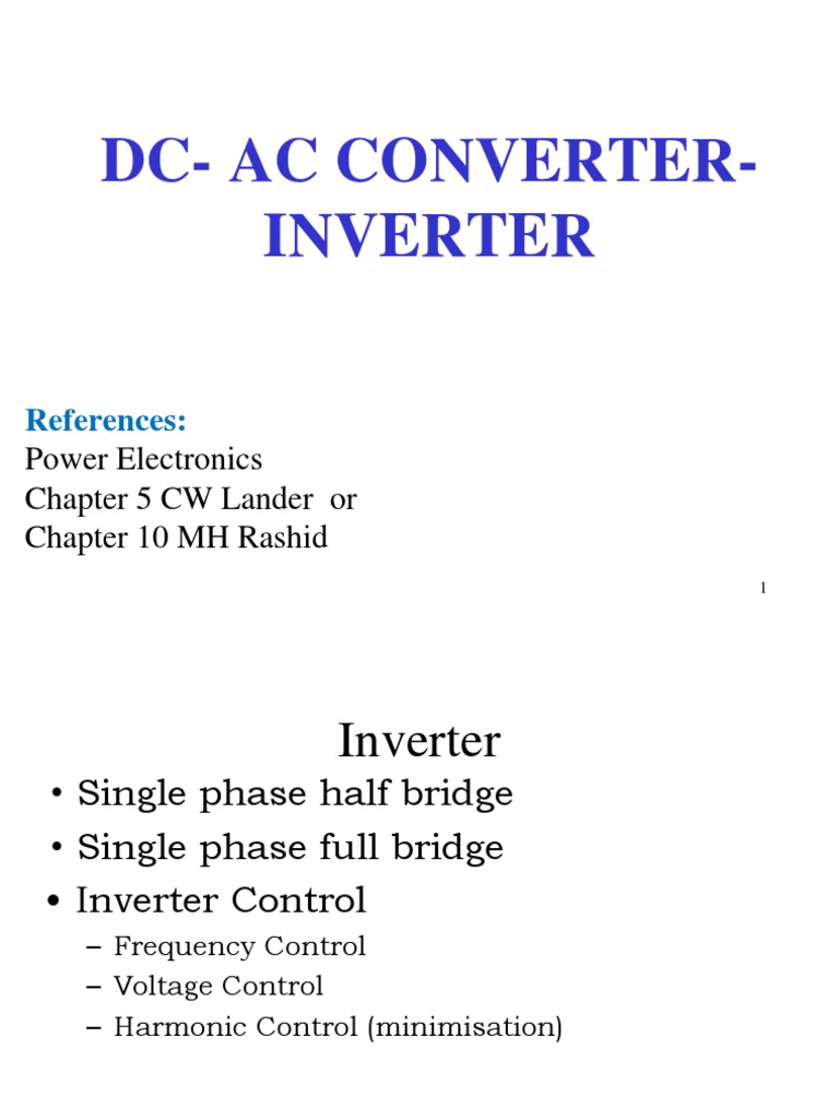 Slide 5 Inverters PDF Power Inverter Power Electronics