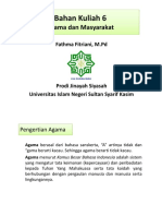 Pertemuan 6 - Agama Dan Masyarakat