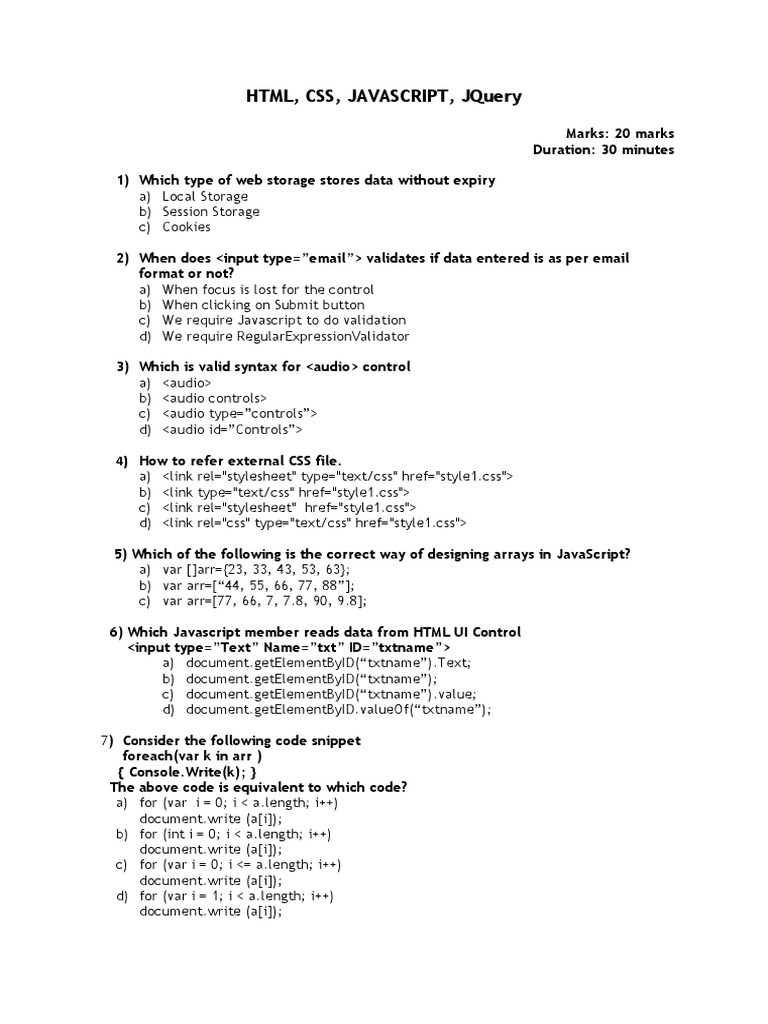 CPart2 MCQ Retest PDF Html Java Script