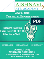 GATE 2018 Chemical Engineering: Detailed Solution Exam Date: 04 FEB 18 After Noon Shift