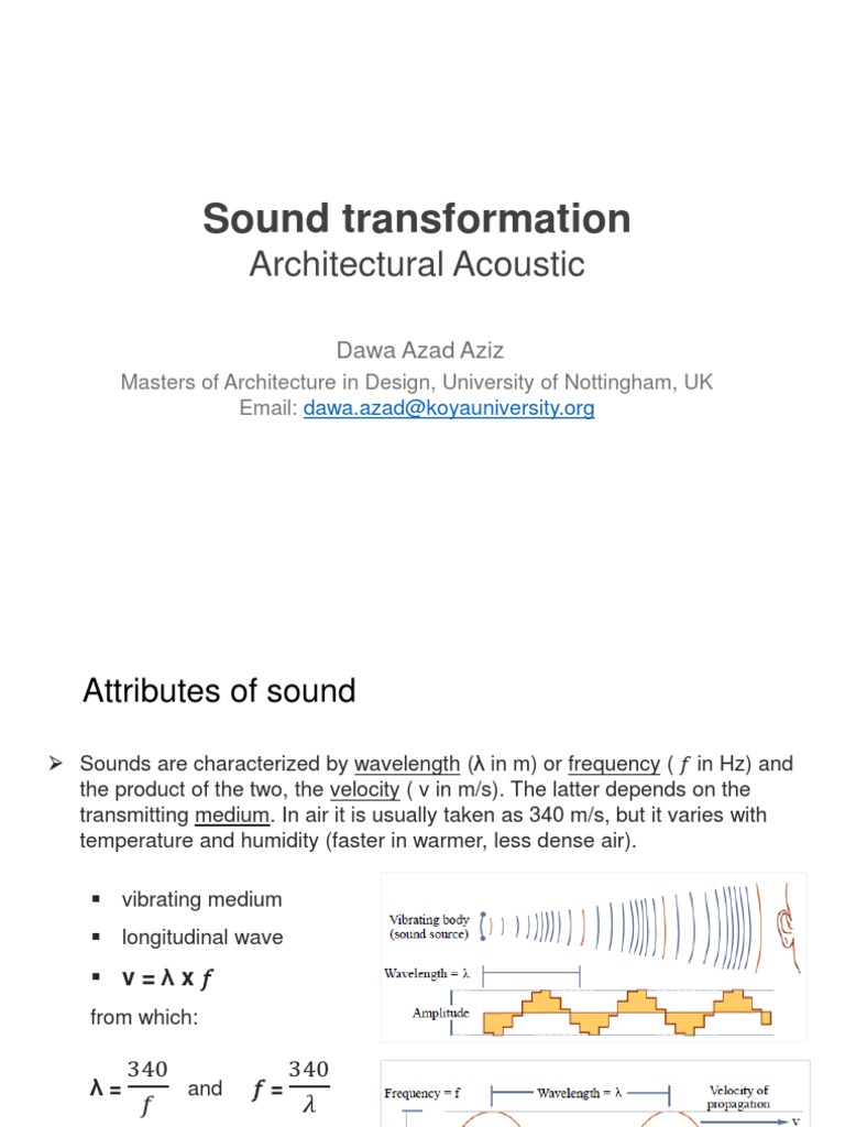 Sound Transformation in Architecture | PDF | Decibel | Sound