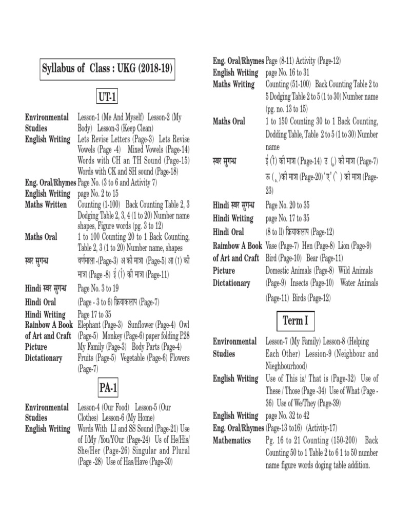 Syllabus Of Ukg Linguistics