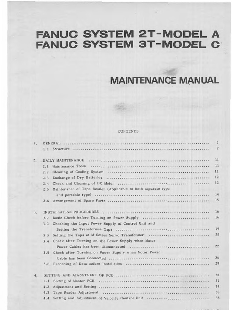 Fanuc 3t Maintenance Manual PDF | PDF | Power Supply | Numerical Control
