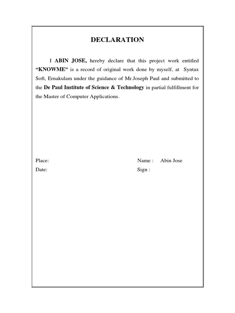 Declaration: 