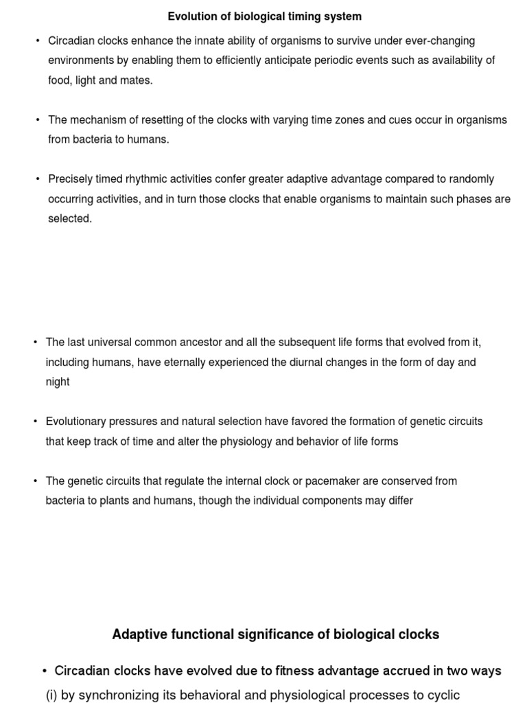 Evolution of Biological Timing System | Descargar gratis PDF ...
