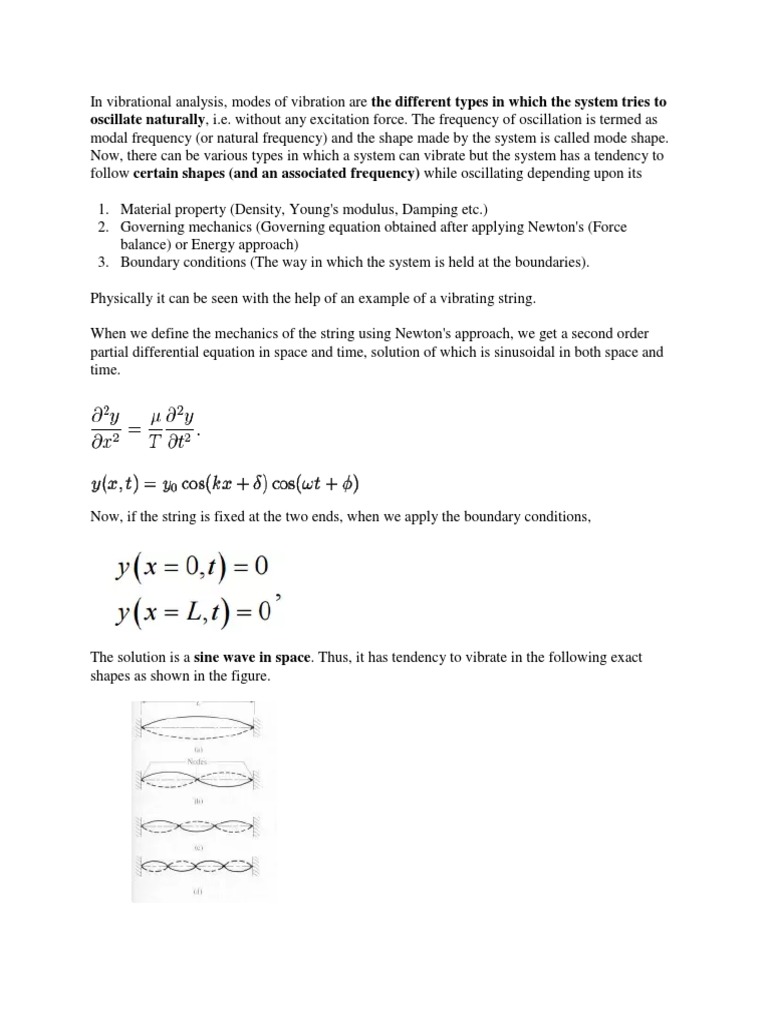 Understanding Vibration Modes and Frequencies | PDF | Normal Mode ...