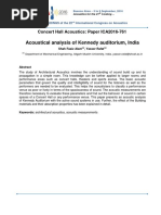 Acoustical Analysis of Kennedy Auditorium, India: Concert Hall Acoustics: Paper ICA2016-761