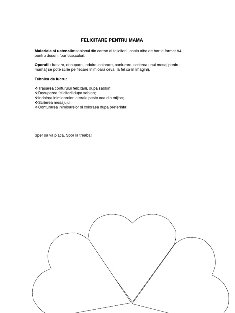 Felicitare Pentru Mama | PDF