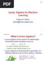 Linear Algebra For Machine Learning: Sargur N. Srihari Srihari@cedar - Buffalo.edu