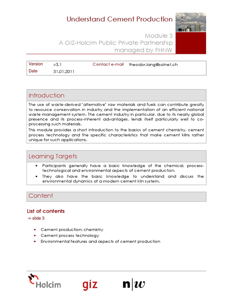 Cement Production for Industry Experts | PDF | Cement | Greenhouse Gas