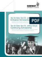 Entrance Scholarships - Sunway University College 2011