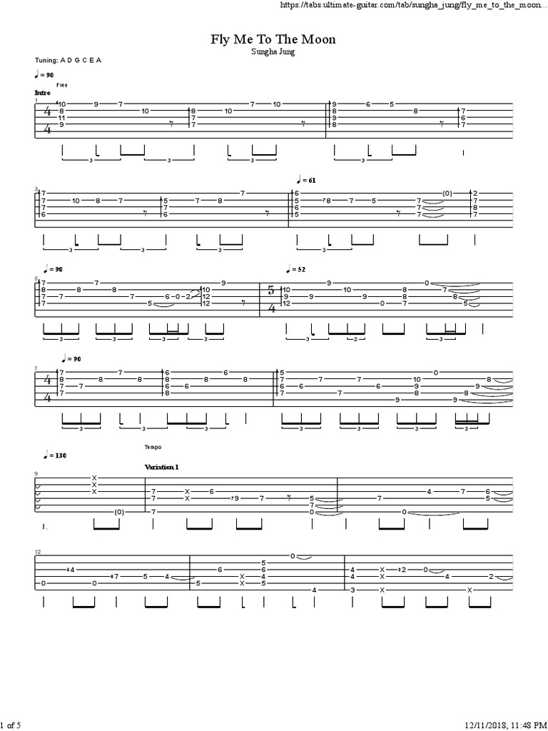 47++ Sungha jung fly me to the moon tabs