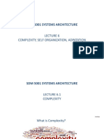 SDM 5001 Systems Architecture: Complexity, Self Organization, Adpatation