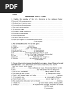 Test Paper-Modal Verbs 1. Explain The Meaning of The Verb Structures in The Sentences Below