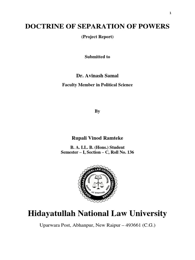 2019 Doctrine of Separation of Power | PDF | Separation Of Powers ...
