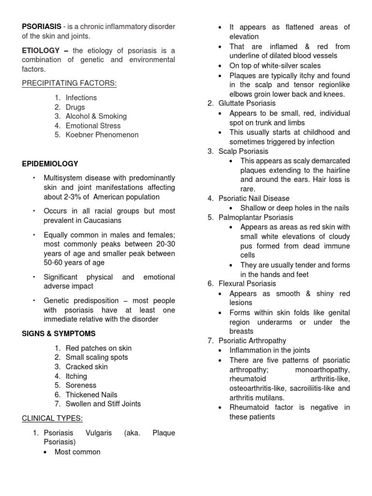 Etiology - The Etiology of Psoriasis Is A | PDF | Psoriasis | Diseases ...