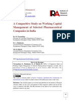 A Comparitive Study On Working Capital Management of Selected Pharmaceutical Companies in India