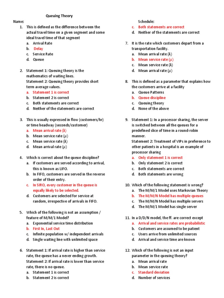 Queuing Theory Problems and Solutions | PDF | Applied Mathematics ...