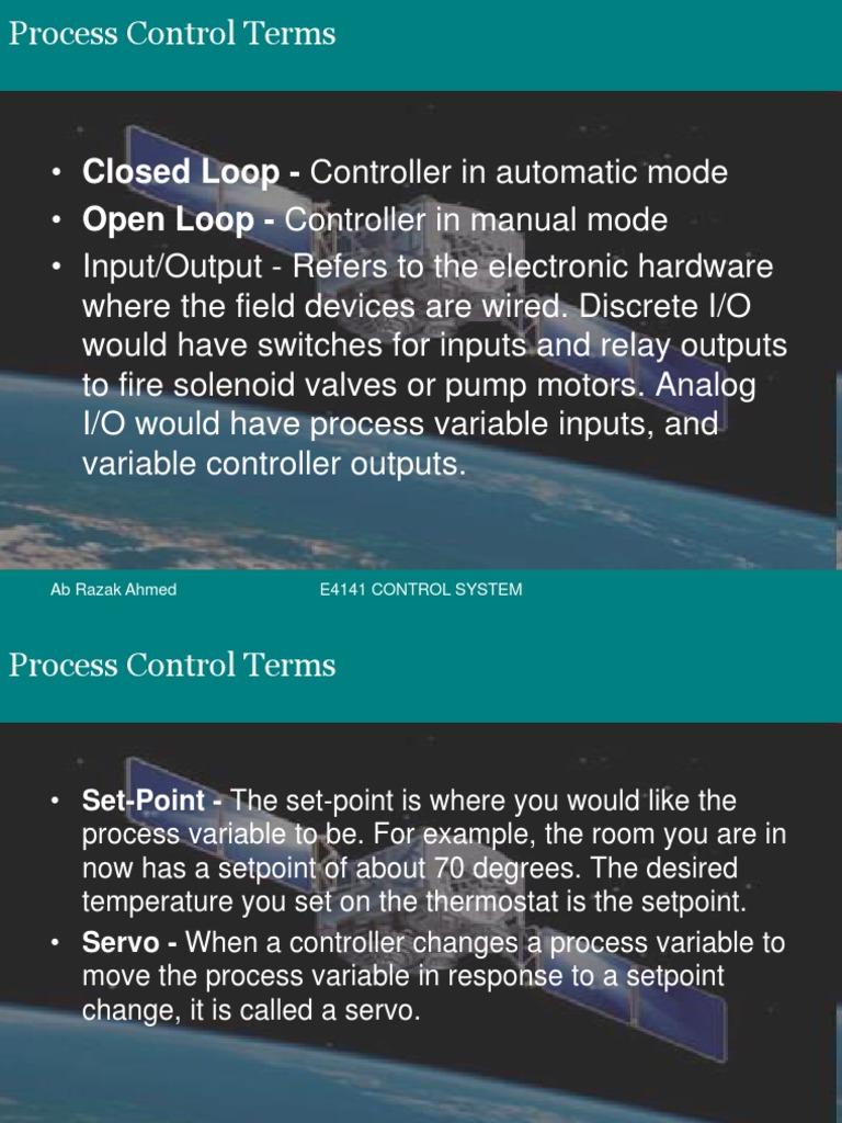 Lec5 Process Control Terms PDF Control Theory Process Control