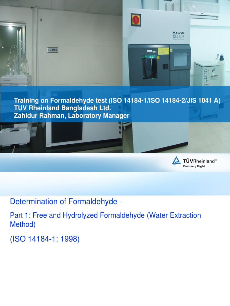 Formaldehyde Testing Training Overview | PDF | Absorbance | Formaldehyde