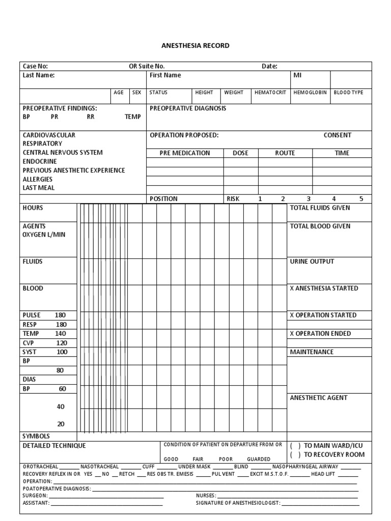 Anesthesia Record | PDF | Anesthesia | Surgery