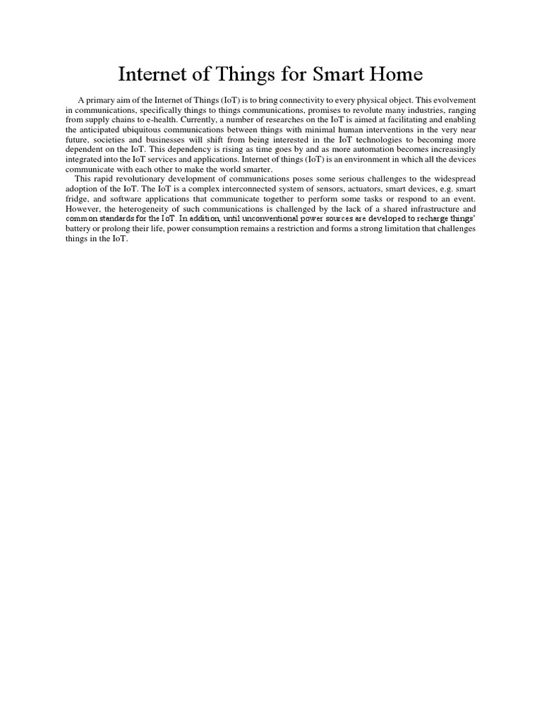 IoT Automation in Smart Homes | PDF | Internet Of Things ...