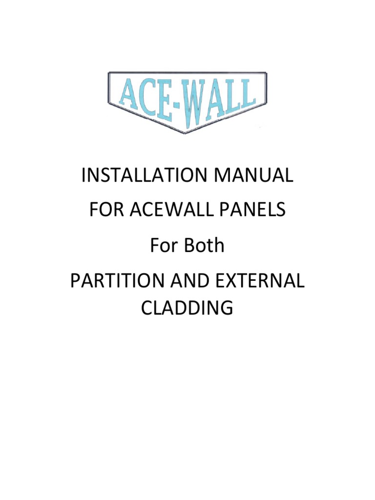 Installation Manual For Acewall Panels For Both Partition and External ...