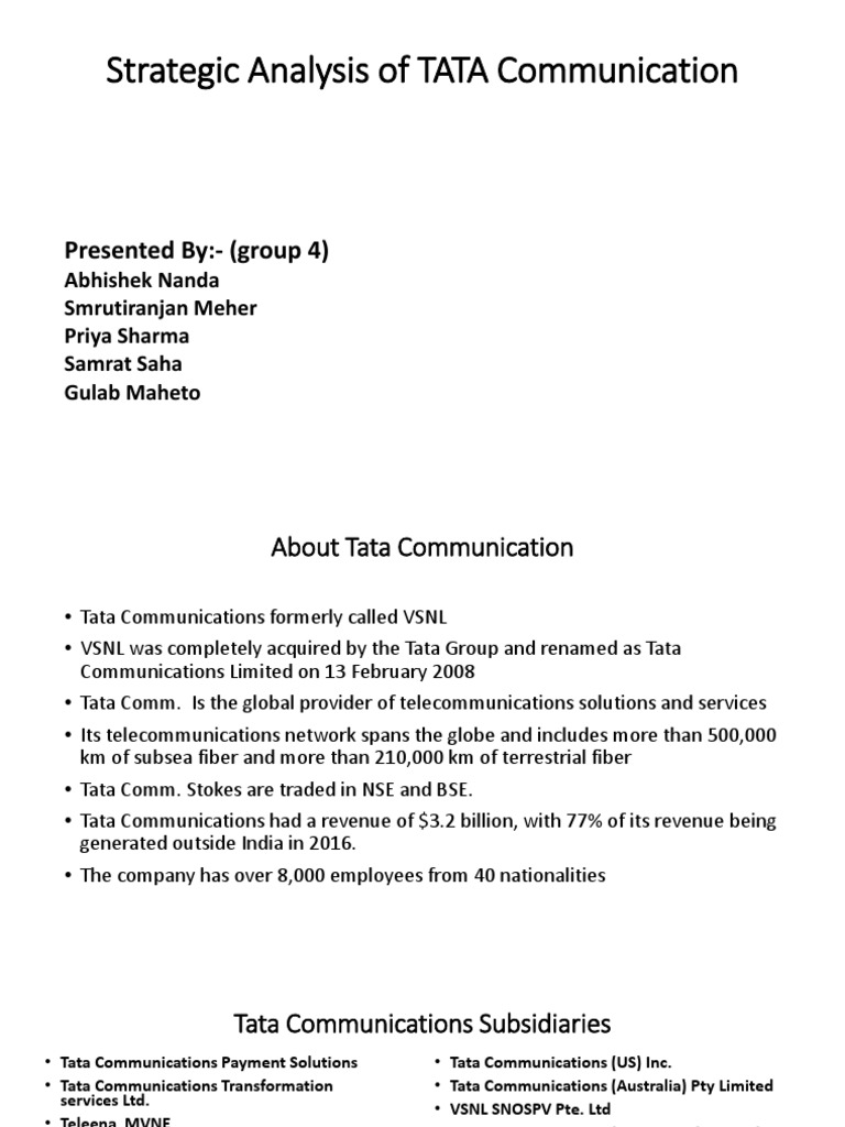Tata Communications Strategic Overview | PDF | Telecommunication ...