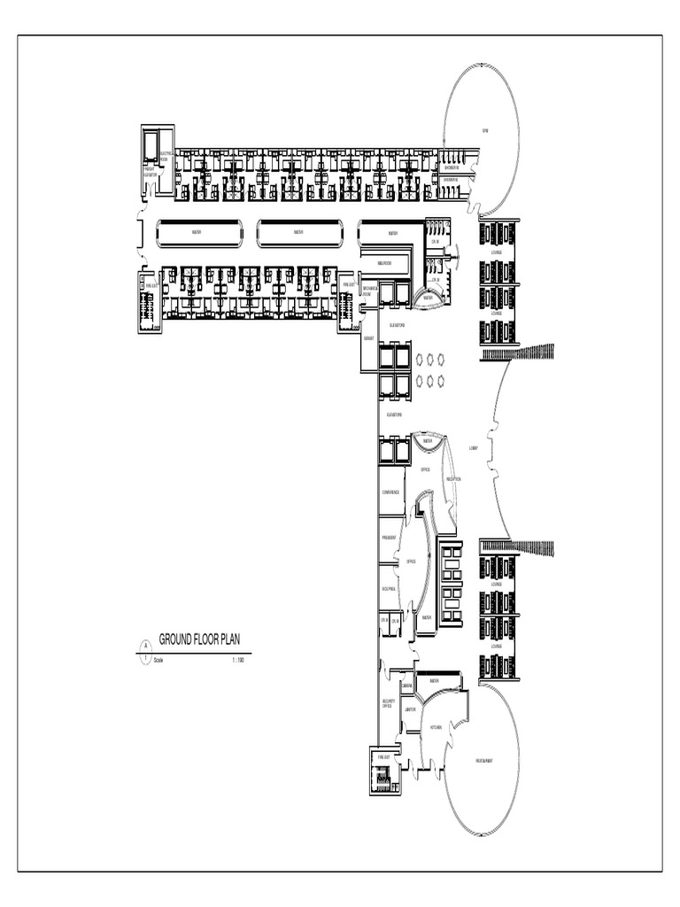 Office Building Floor Plan | PDF | Elevator | Architectural Design