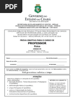 PROVA FÍSICA SEDUC