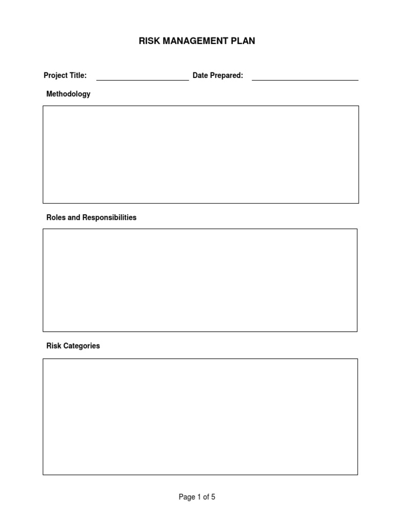Comprehensive Risk Management Plan | PDF | Risk Management | Risk