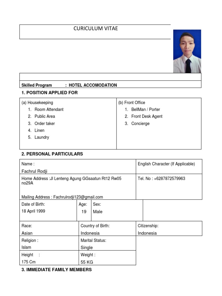 Fachrul Rodji Cv Pdf Hotel And Accommodation