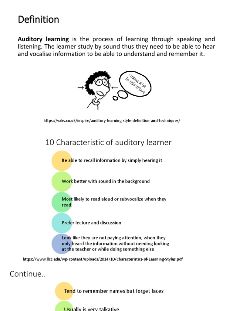 Auditory Learning Is The Process of Learning Through Speaking and | PDF ...