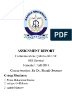 Assignment Report: Semester: Fall-2018 Course Teacher: Sir Dr. Shoaib Soomro