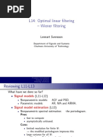 L14: Optimal Linear Filtering - Wiener Filtering: Lennart Svensson