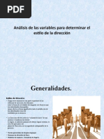Análisis de las variables para determinar el estilo