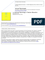 Educational Psychology in Teacher Education