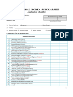 BecasCorea Checklist