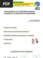 Presentación Del Tema Funciones Lineales y Afines