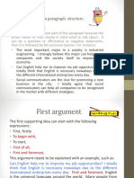 Opinionparagraph Structure .: Hook - Topic Sentence