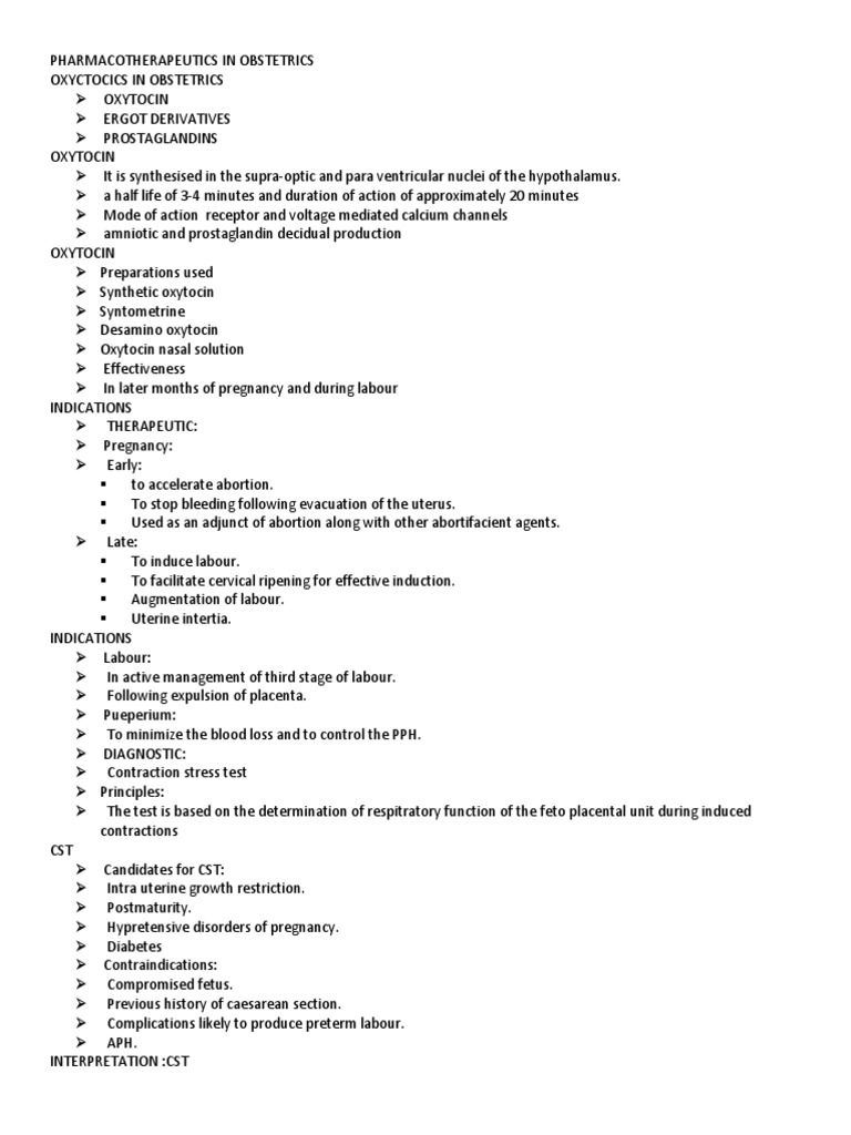 Pharmacotherapeutics in Obstetrics | PDF | Childbirth | Anesthesia