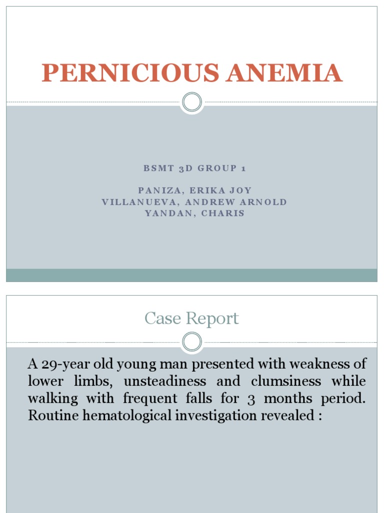 Pernicious Anemia | PDF | Vitamin B12 | Anemia
