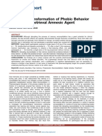 An Abrupt Transformation of Phobic Behavior After A Post-Retrieval Amnesic Agent