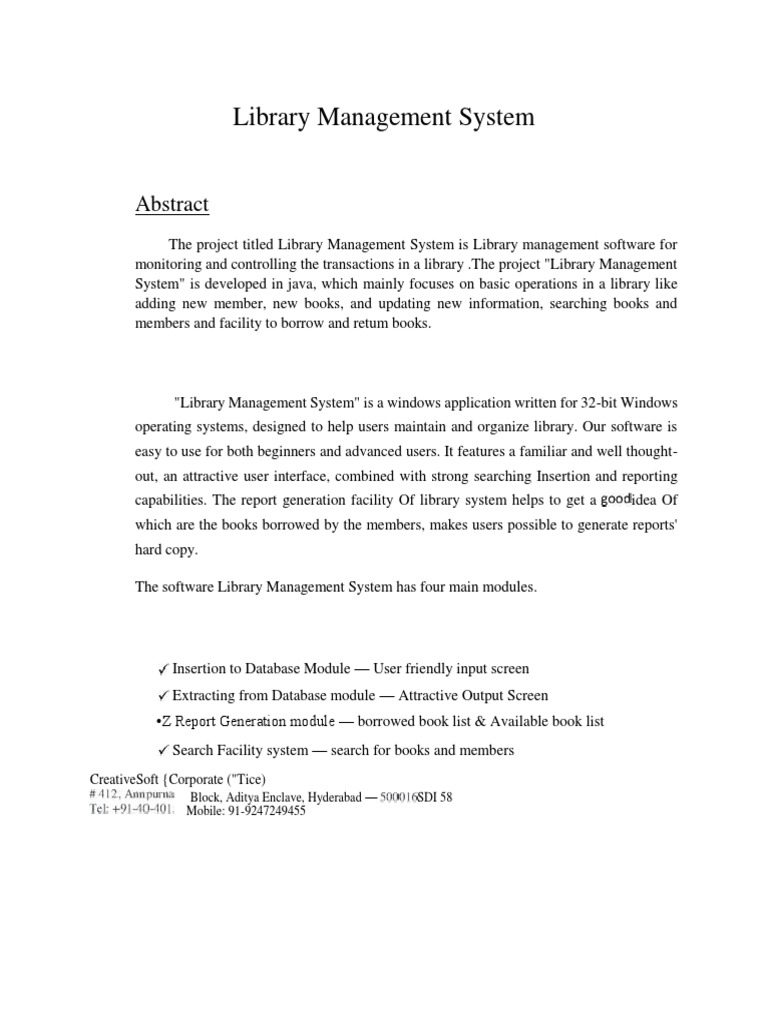 Library Management System Software Overview | PDF